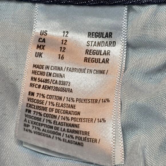 American Eagle Women's Tomgirl Super Stretch Button Fly Jeans, Size 12 - Picture 9 of 10